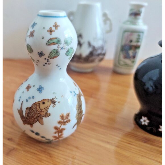 Vintage Franklin Mint Minature Japanese Bud Vases (lot of 5) - Picture 3 of 14